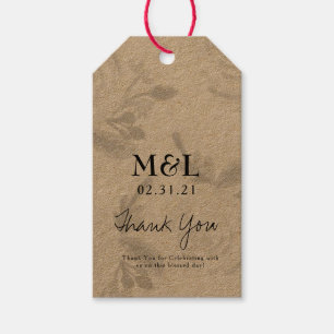 Eco Friendly Wedding Watercolor Rose Shadows Gift Tags