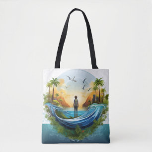 Eco Globe Adventure Design Tote Bag