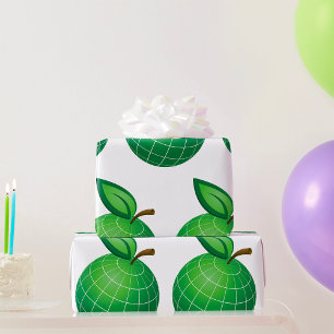 Eco Globe Fruit Green Earth Leaf Sphere  Wrapping Paper