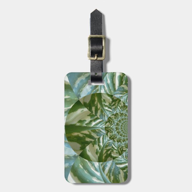 Eco Green Camo Kaleidoscope Art Print Design Luggage Tag (Front Vertical)