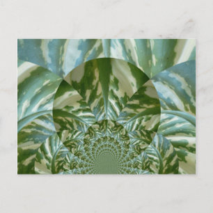 Eco Green Camo Kaleidoscope Art Print Design Postcard