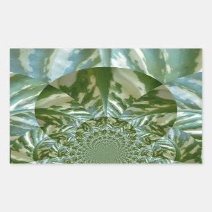 Eco Green Camo Kaleidoscope Art Print Design Rectangular Sticker