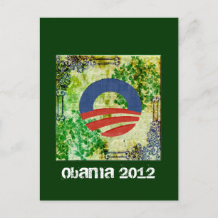 Eco Grunge Obama 2012 Reelection Design Postcard