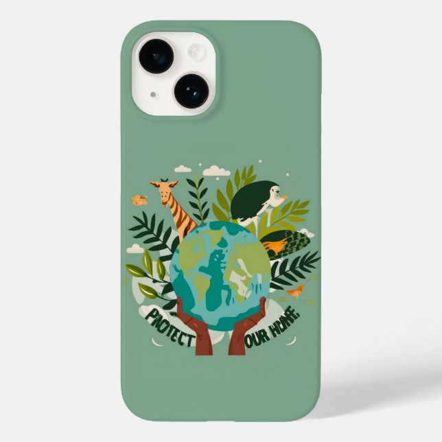 🌍💚 Eco Guardian: Protect Our Home Phone Case 🐘 (Back)