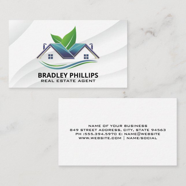 Eco Home | Real Estate Property Logo Business Card (Front/Back)