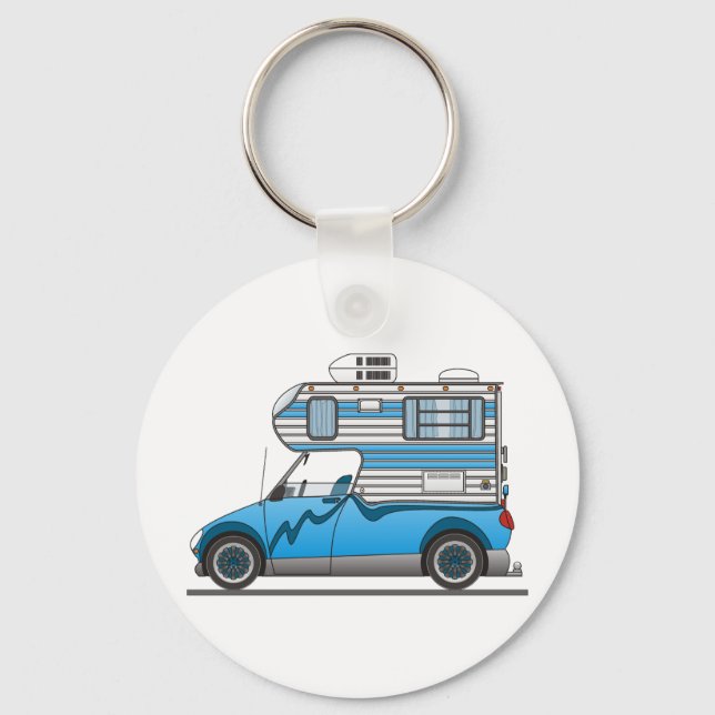 Eco Pick Up Camper Blue Key Ring (Front)