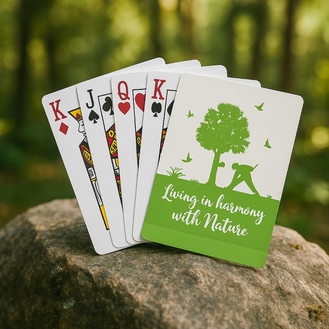 Eco Quote Living in Harmony with Nature Playing Cards (Creator Uploaded)