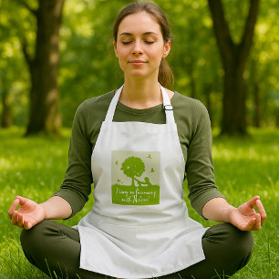 Eco Quote Living in Harmony with Nature Standard Apron