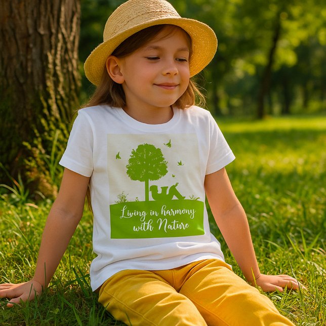 Eco Quote Living in Harmony with Nature T-Shirt (Creator Uploaded)