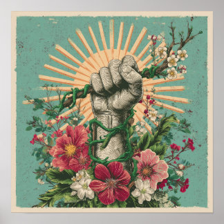 Eco Resistance - Solarpunk Protest Poster