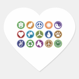 Eco Symbols Heart Sticker