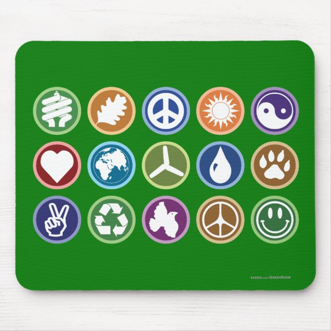 Eco Symbols Mouse Mat (Front)