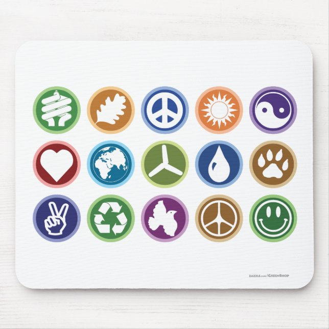 Eco Symbols Mouse Mat (Front)