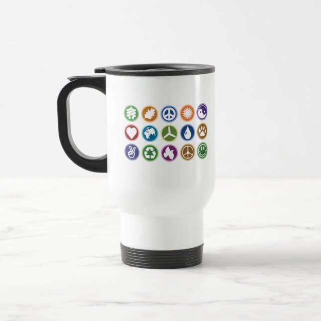 Eco Symbols Travel Mug (Left)