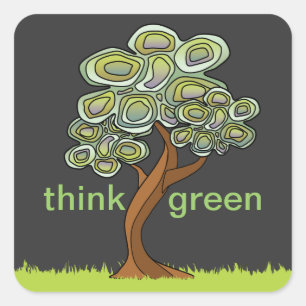 Eco Tree Think Green Sticker