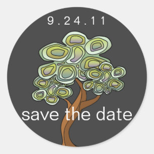 Eco Tree Wedding Classic Round Sticker