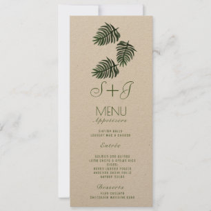 Eco Tropical Botanical Palm Leaf Drop- Kraft Menu
