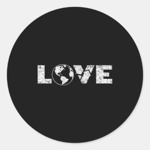 Eco warrior love planet earth recycling symbol classic round sticker
