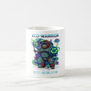 Eco-Warrior Orangutan Cyberpunk Guardian   Coffee Mug