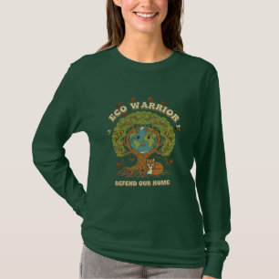 Eco Warrior Retro Nature Tree & Earth Day T-Shirt