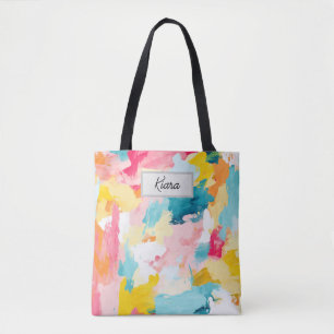 Ecobag with Pastel Brush Strokes Colourful    Tote Bag