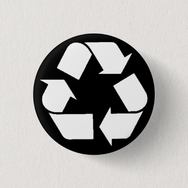 EcoFlair - Recycle. 3 Cm Round Badge (Front)