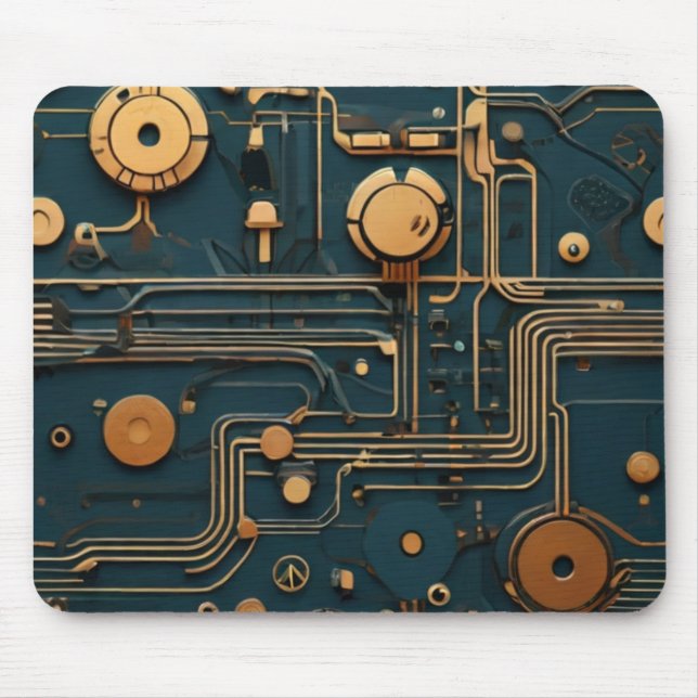 EcoFusion: Recycled Tech Abstract Mouse Pad (Front)