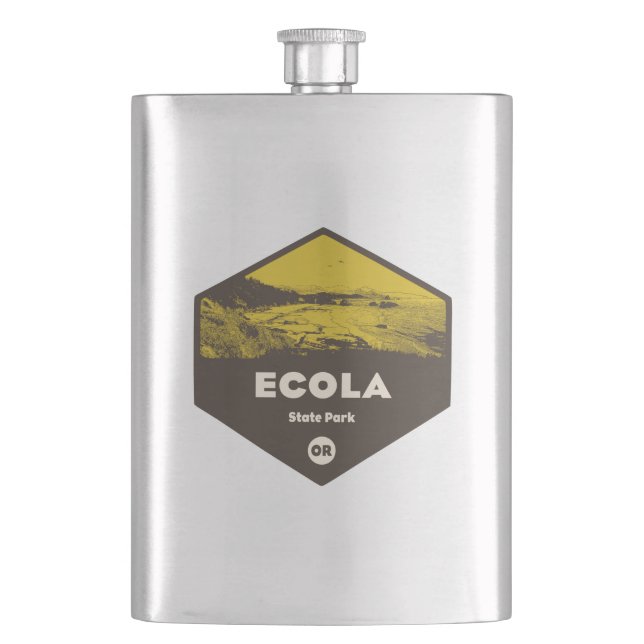 Ecola State Park Oregon Hip Flask (Front)