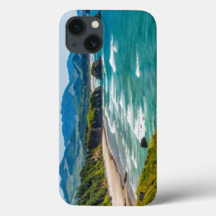 Ecola State Park, Oregon. Panorama of Crescent iPhone 13 Case