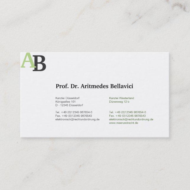 Ecology experts business card (Front)