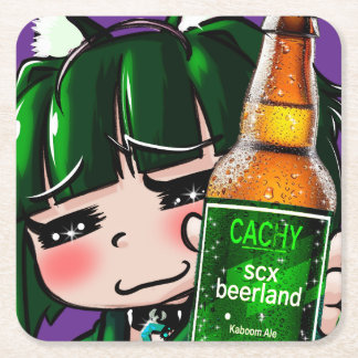 EconoCoasters Cachytan beerland set Square Paper Coaster