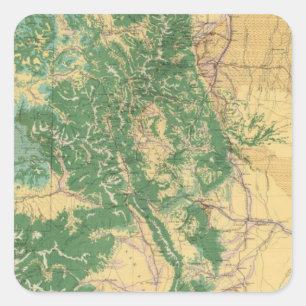 Economic Map of Colorado Square Sticker