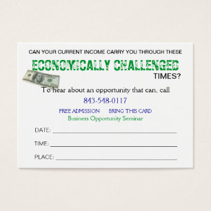 Economically Challenged Sizzle Card