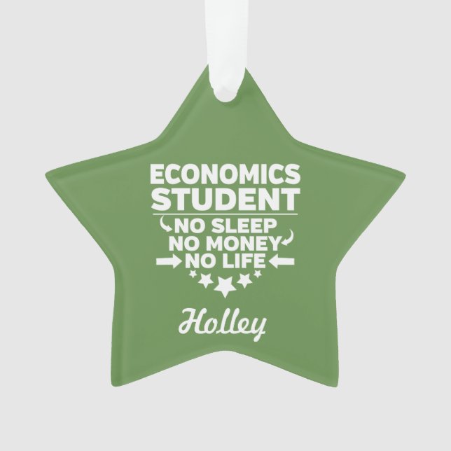 Economics College Student No Life or Money Ornament (Front)