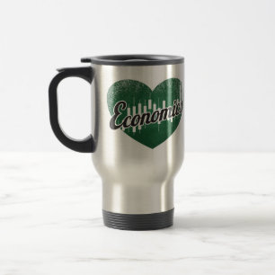 Economics Retro Heart Blackboard Love Travel Mug