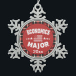 Economics Student USA Flag Red Plaid Snowflake Pewter Christmas Ornament<br><div class="desc">Economics Student Red Plaid Christmas Tree Ornament. Here is a College student Christmas tree ornament for your Christmas tree. These ornaments also make wonderful college student Christmas gifts.</div>