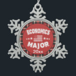 Economics Student USA Flag Red Plaid Snowflake Pewter Christmas Ornament<br><div class="desc">Economics Student Red Plaid Christmas Tree Ornament. Here is a College student Christmas tree ornament for your Christmas tree. These ornaments also make wonderful college student Christmas gifts.</div>