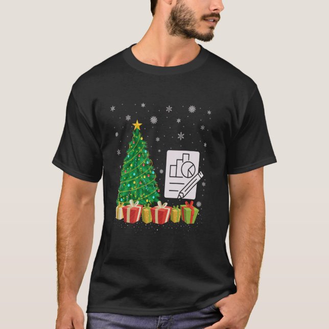 Economics Xmas Tree Lighting Santa Hat Economics C T-Shirt (Front)