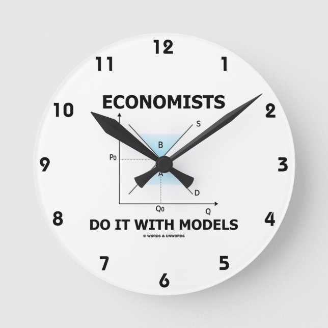 Economists Do It With Models (Supply Demand Curve) Round Clock (Front)