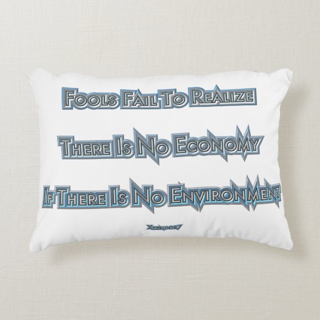 Economy vs Environment Accent Pillow (Front)