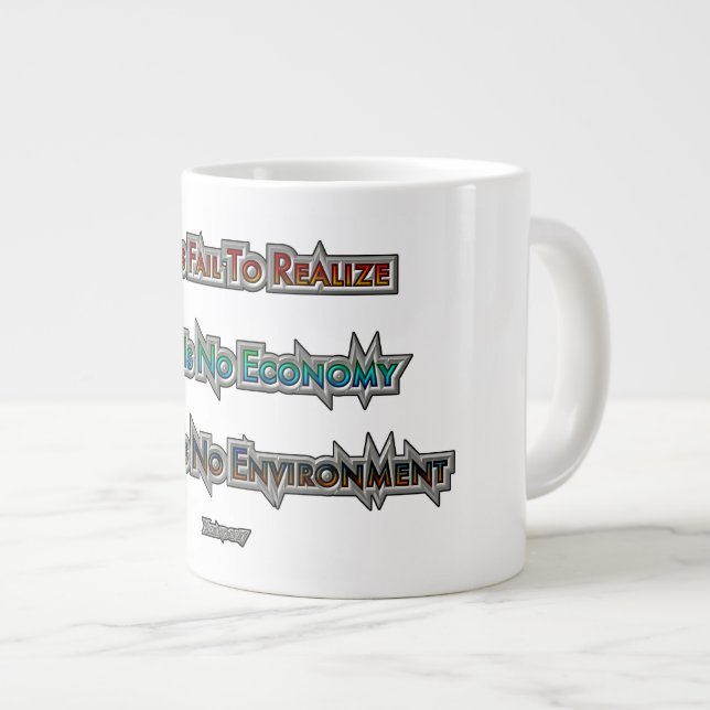 Economy vs Environment Large Coffee Mug (Front Right)