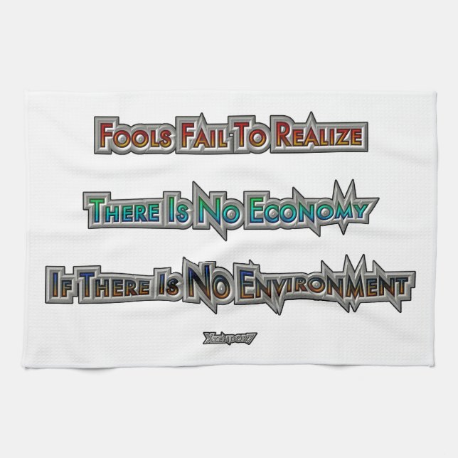 Economy vs Environment Tea Towel (Horizontal)