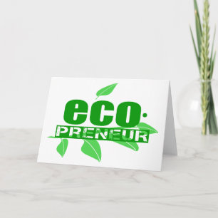Ecopreneur With Leaves, Branch And Dot Hyphen Card