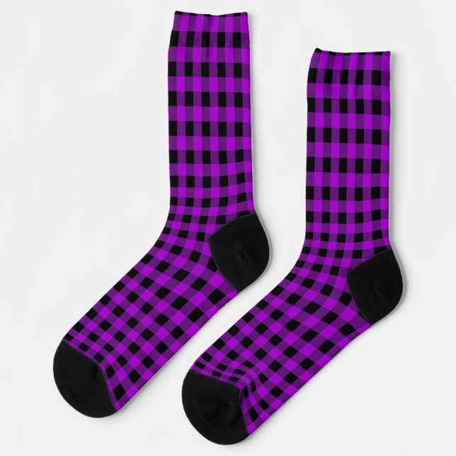 EcoPurple Chequered Socks (Left)