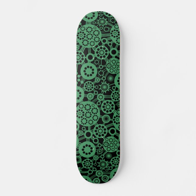 Ecosystem -  Army Green on Black Skateboard (Front)