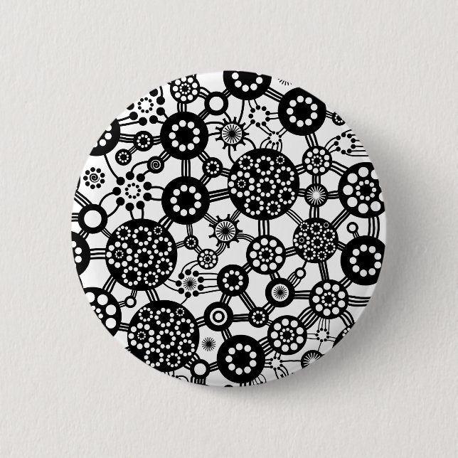 Ecosystem - Black on White 6 Cm Round Badge (Front)