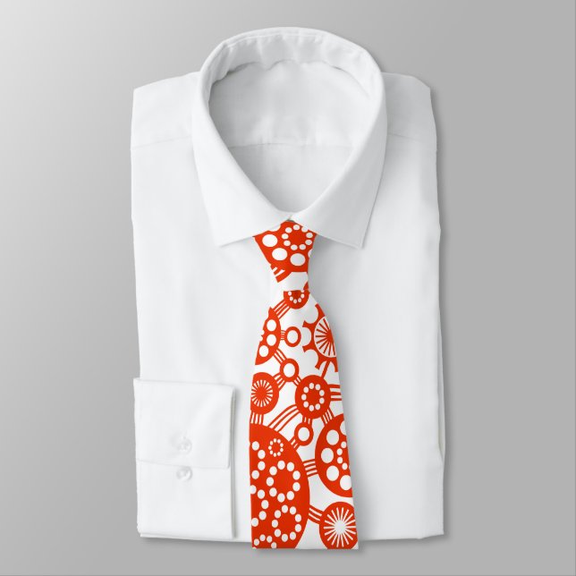 Ecosystem - Brick Red on White Tie (Tied)