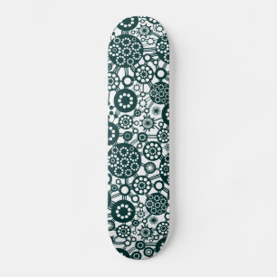 Ecosystem - Dark Green on White Skateboard