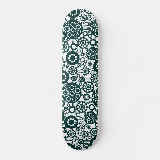 Ecosystem - Dark Green on White Skateboard (Front)