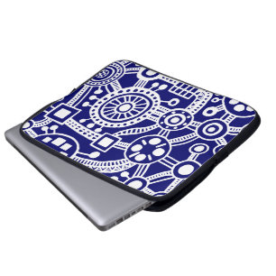 Ecosystem III White on Dp Navy Laptop Sleeve